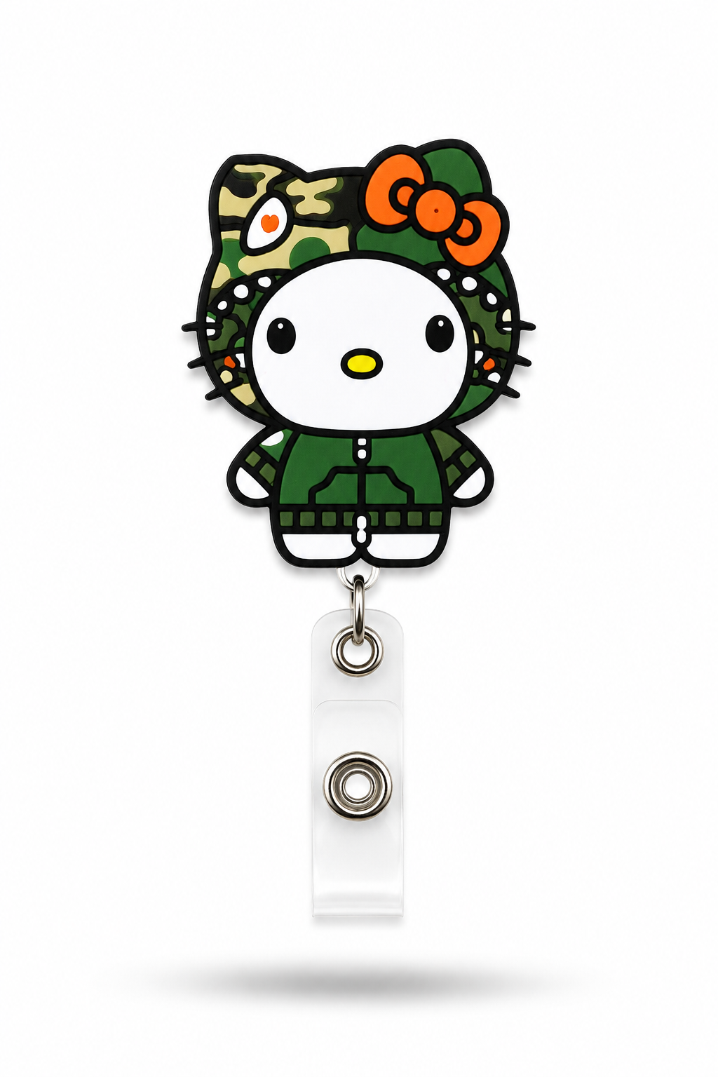 Camo Kitty Badge Reel