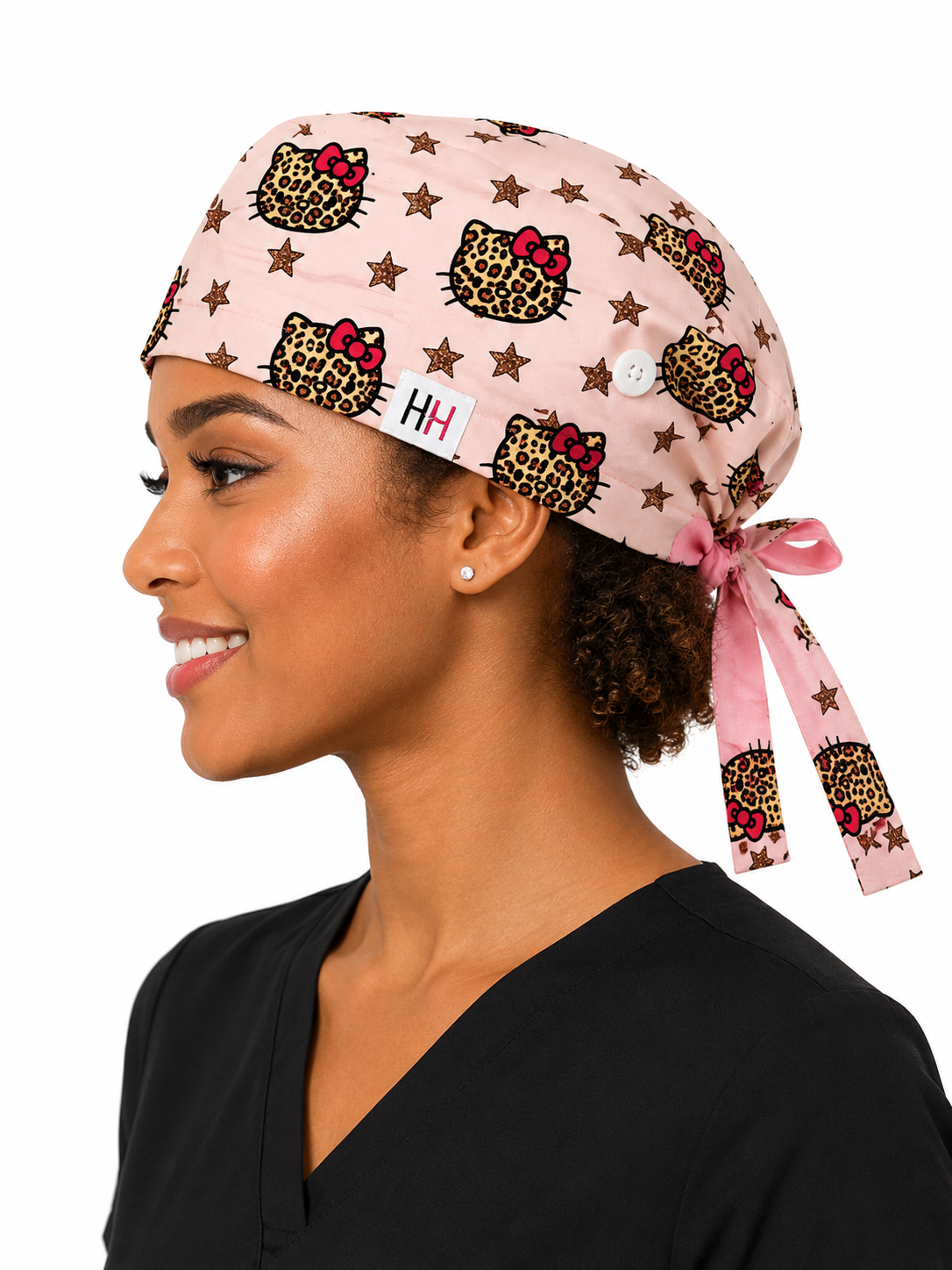Leopard Kitty Scrub Cap